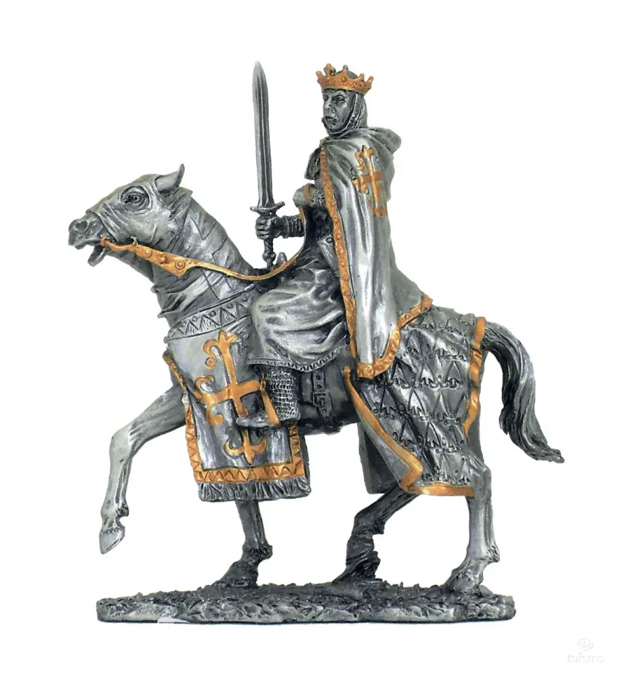 obrazek 1 Rycerz krzyżowiec na koniu - figurka z pewteru