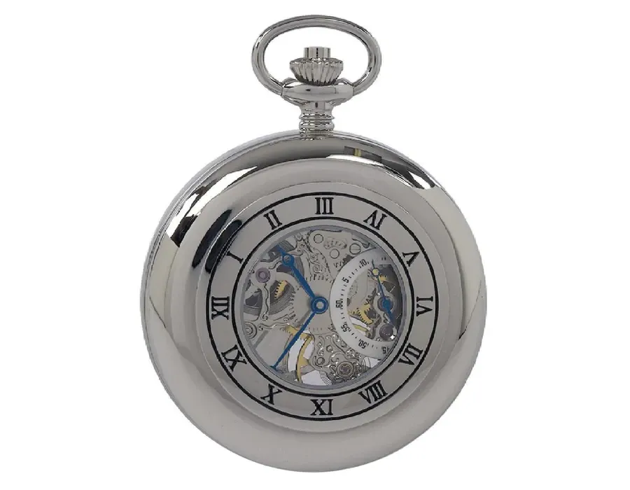 picture 4 Half Hunter 53 mm mechanical pocket watch - silver