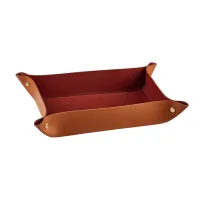 Picture Unique leather trinket tray 20x14хH5, cognac color
