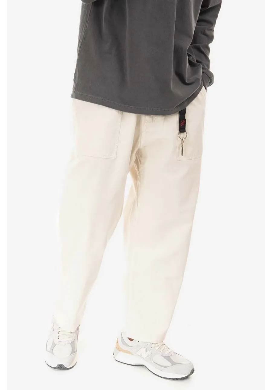 obrazek 1 Gramicci spodnie bawełniane Loose Tapered Pant kolor beżowy szerokie medium waist G103.OGT-KREMOWY
