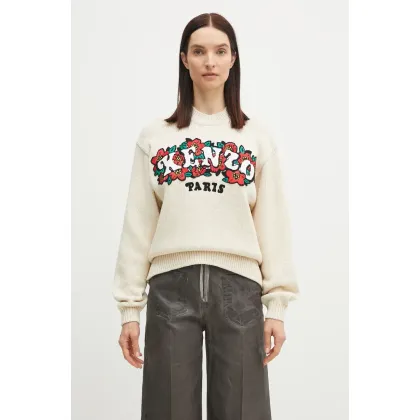Zdjęcie Kenzo sweter wełniany x Verdy damski kolor beżowy ciepły FF52PU4913CX.02