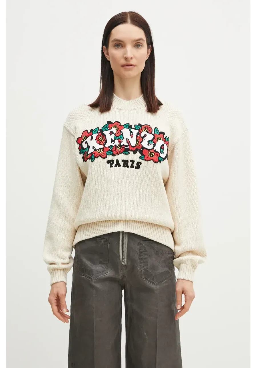 obrazek 1 Kenzo sweter wełniany x Verdy damski kolor beżowy ciepły FF52PU4913CX.02