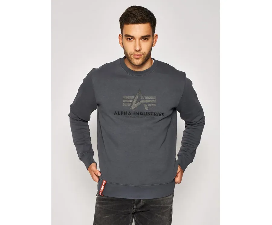 obrazek 1 Alpha Industries Bluza Basic 178302 Szary Regular Fit