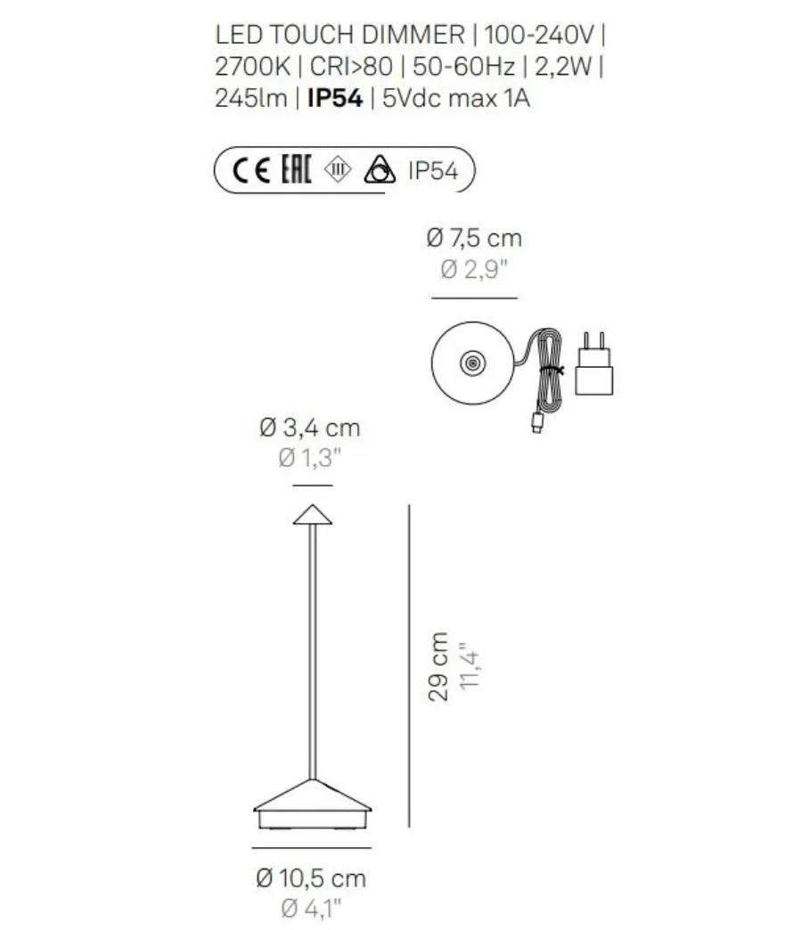 obrazek 2 Minimalistyczna lampa Pina na biurko lub stolik