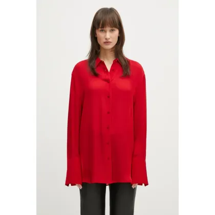 Zdjęcie Anine Bing koszula Bridget Shirt damska kolor czerwony regular z kołnierzykiem klasycznym A.07.10343