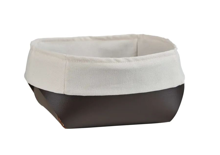 obrazek 1 Unikalny koszyk na chleb Flora 20x20xH9 cm w kolorze czekoladowym