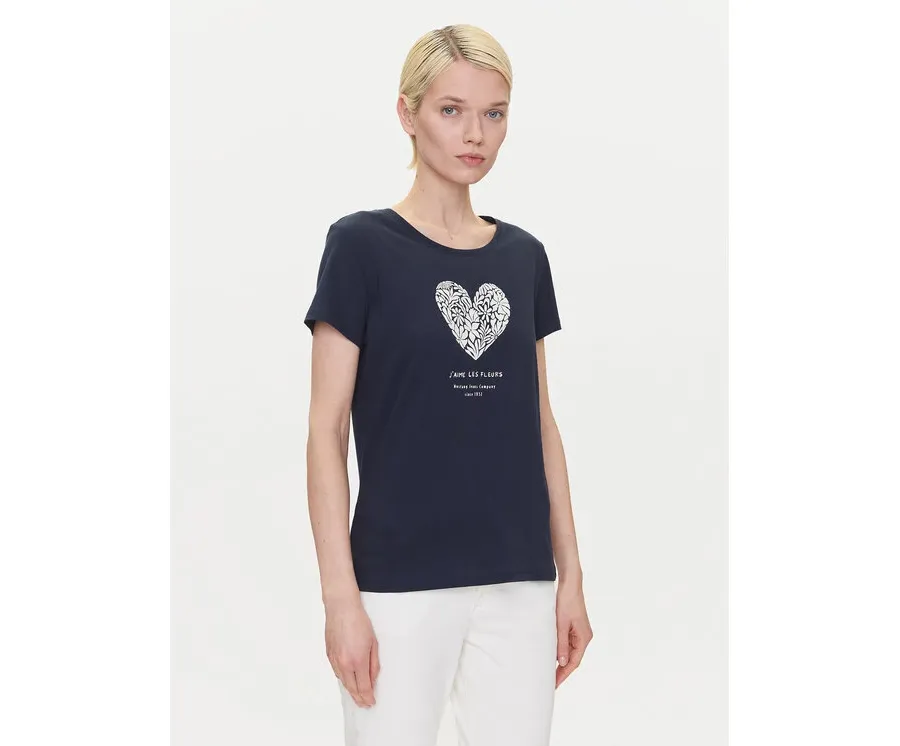 obrazek 1 Mustang T-Shirt Alma 1016156 Granatowy Regular Fit