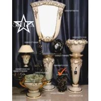 Picture Luxurious ceramic black vase decorated with gold