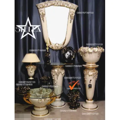 Picture Luxurious ceramic black vase decorated with gold