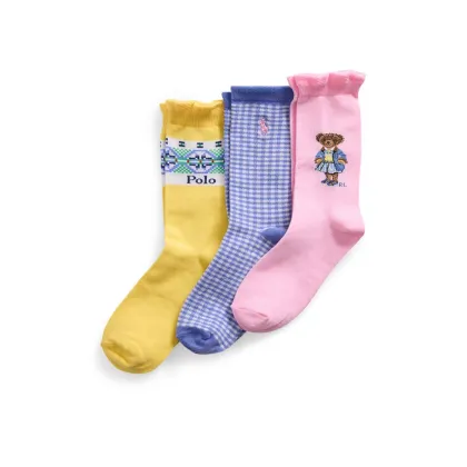 Zdjęcie Polo Ralph Lauren Zestaw 3 par wysokich skarpet dziecięcych 448969099001 Kolorowy