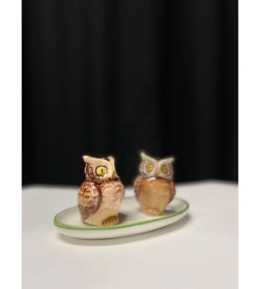 obrazek 3 Wyjątkowy zestaw – solniczka i pieprzniczka o kształcie sów - Le Ceramiche