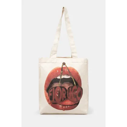 Zdjęcie Fiorucci torebka bawełniana Mouth Print kolor beżowy U01FPABA207CO03WH02
