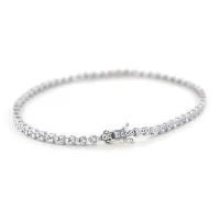 Picture Women's tennis bracelet with zircons in white gold