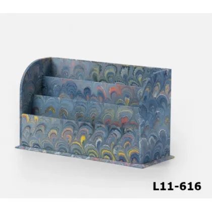 Picture Elegant wooden document container with 3 compartments