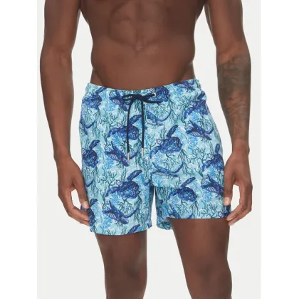 Zdjęcie HOM Szorty kąpielowe Tartane 402916 Niebieski Regular Fit