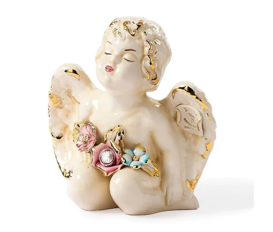 obrazek 1 Cudowna figurka ceramiczna na biurko - siedzący anioł