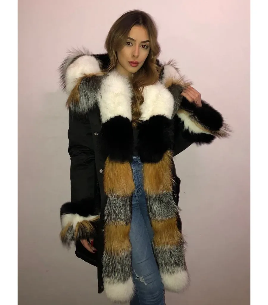 obrazek 1 Parka z kolorowym obszyciem futrzanym