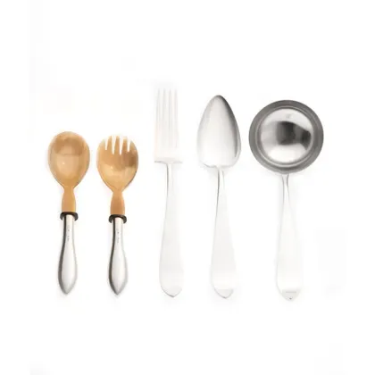 Zdjęcie Luksusowy włoski 5-elementowy zestaw sztućców platerowanych srebrem – Pampaloni