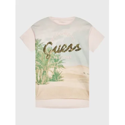 Zdjęcie Guess T-Shirt J3GI16 K6XN3 Beżowy Oversize