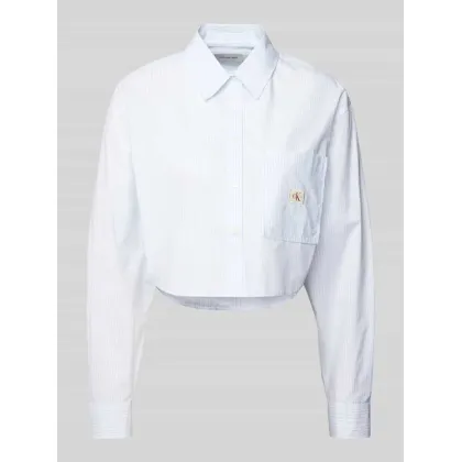 Zdjęcie Bluzka koszulowa krótka z naszywką z logo