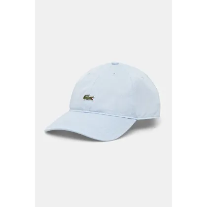 Zdjęcie Lacoste czapka z daszkiem bawełniana kolor niebieski z aplikacją