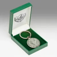 Picture A stylish keychain decorated with a map of Scotland, made of pewter