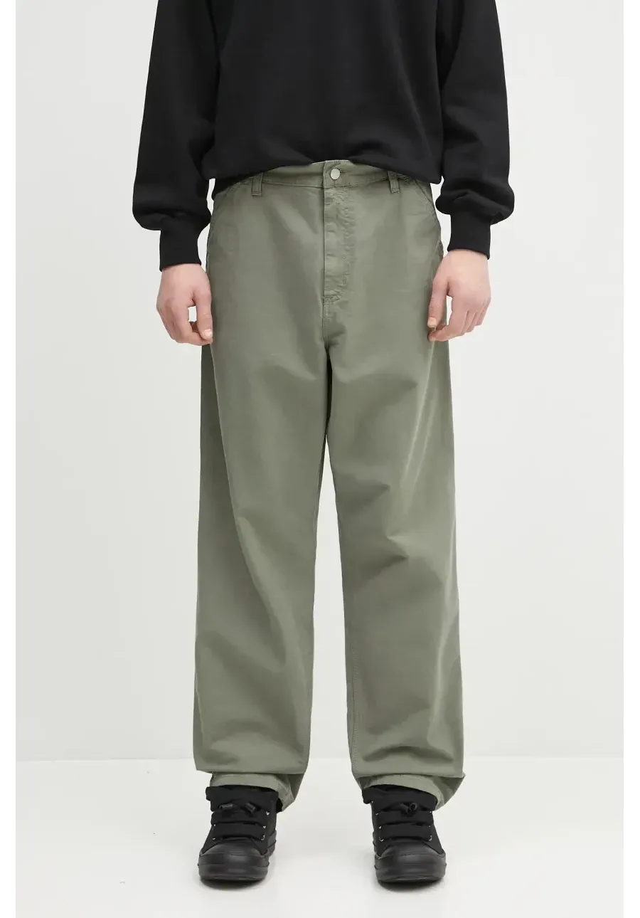 obrazek 1 Carhartt WIP spodnie bawełniane Single Knee Pant męskie kolor zielony proste I031499.1YFGD