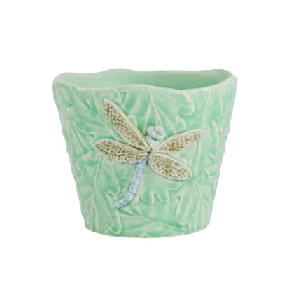 Picture Rural ceramic vase with a dragonfly - Bordallo Pinheiro