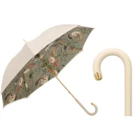 Picture Classic ivory women's umbrella decorated with a flower motif - Pasotti