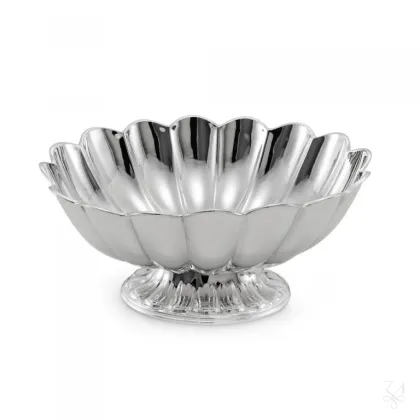 Zdjęcie Wyjątkowa owalna srebrna miska z podstawą - Zaramella Argenti