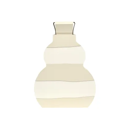 Zdjęcie Wyjątkowy skórzany wazon Otto 9x33xH45 cm w pasy w kolorze białym i waniliowym