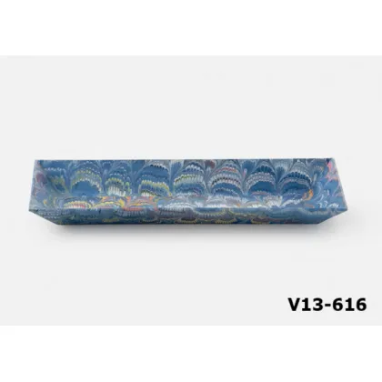 Picture An interesting paper pencil case with a peacock motif
