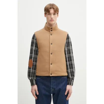 Zdjęcie Paul Smith bezrękawnik puchowy męski kolor brązowy zimowy M1R-058Z-N02472