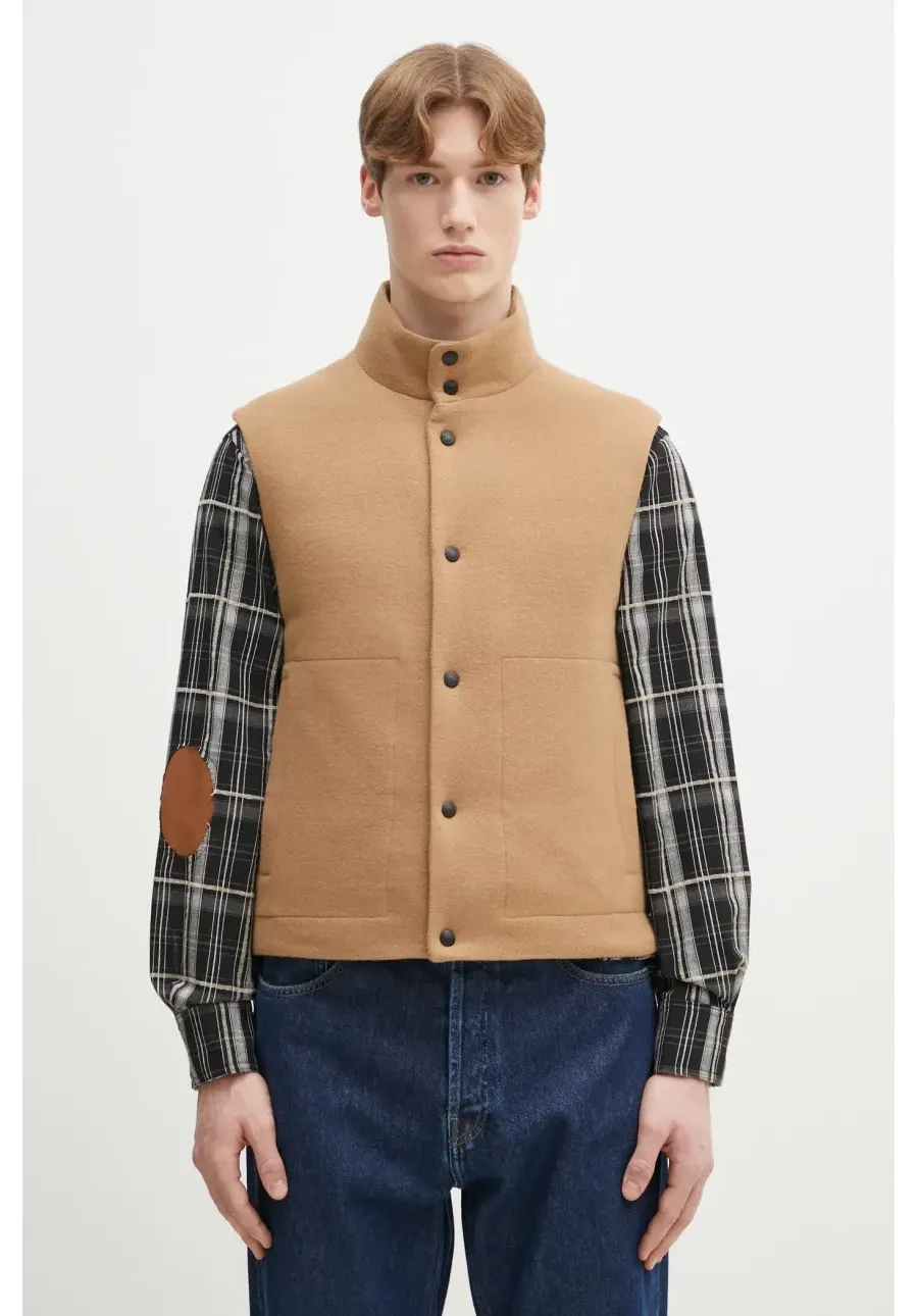 obrazek 1 Paul Smith bezrękawnik puchowy męski kolor brązowy zimowy M1R-058Z-N02472