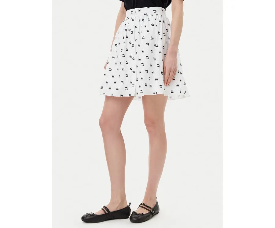 obrazek 1 KARL LAGERFELD Spódnica trapezowa A2W12029 Biały Regular Fit