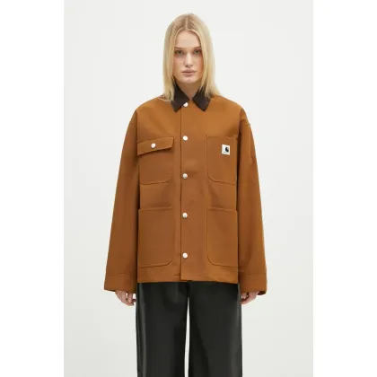 Zdjęcie Carhartt WIP kurtka koszulowa Clapton Jacket kolor brązowy przejściowa oversize I034425.00SXX