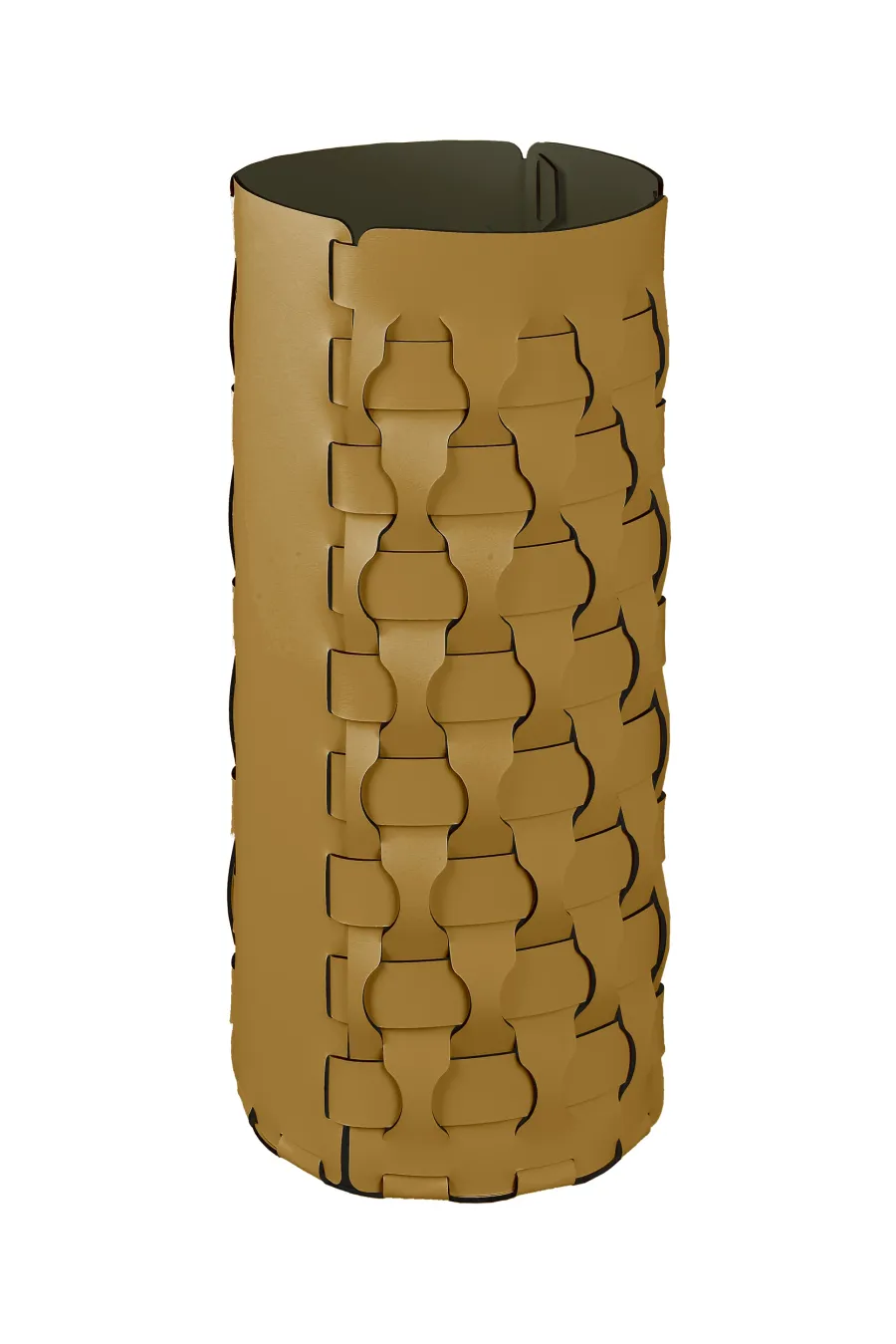 obrazek 1 Skórzany kosz na parasole Ø22xH51 cm w kolorze musztardowym