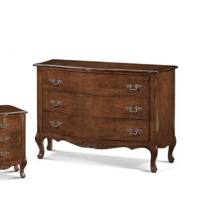 Zdjęcie Komoda 3-szufladowa zaokrąglona z rzeźbieniem - stylowy włoski mebel - Zanini