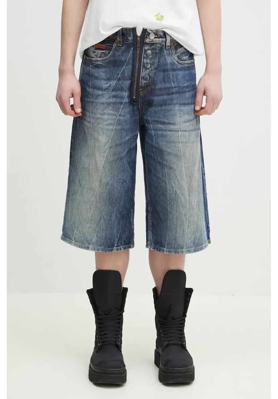 obrazek 1 Martine Rose szorty jeansowe Zip Jean kolor niebieski gładkie 247WD07515