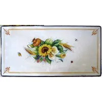 Picture Elegant lava garden countertop decorated with a floral motif - Ceramiche Valchida