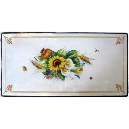 Zdjęcie Elegancki blat do ogrodu z lawy zdobiony kwiatowym motywem - Ceramiche Valchida