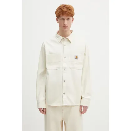 Zdjęcie Carhartt WIP kurtka koszulowa Crawford Shirt Jac kolor beżowy przejściowa I034524.05XX