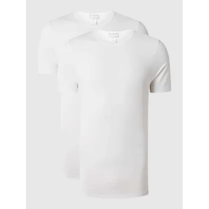 Zdjęcie T-shirt z detalem z logo w zestawie 2 szt. model ‘Cotton Essentials’