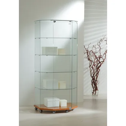 Picture Beautiful classic shop window with four shelves on wheels