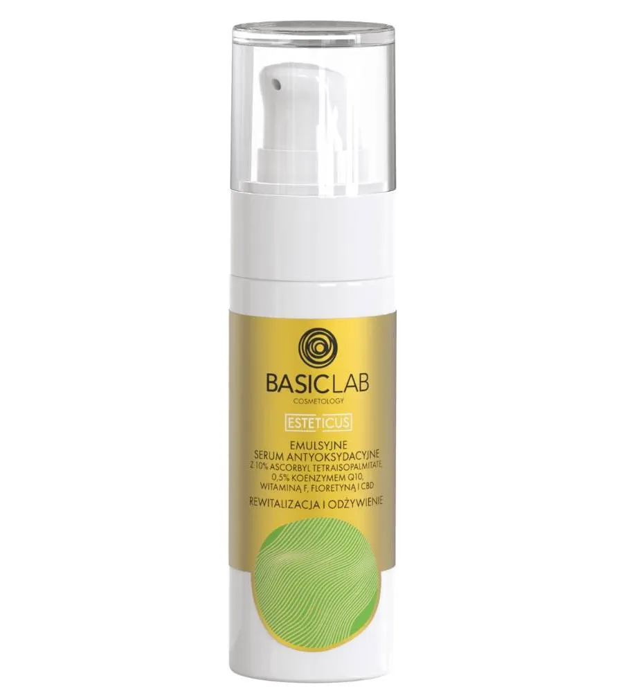 obrazek 1 BasicLab Esteticus Serum z witaminą C 10%, koenzymem Q10 0,5% i CBD 30 ml Basiclab Dermocosmetics
