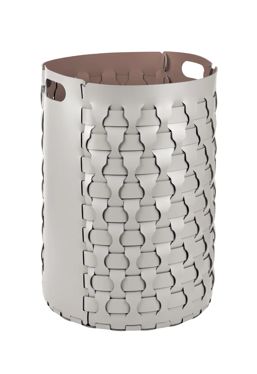 obrazek 1 Klasyczny duży kosz Dubai Ø40xH57 cm w kolorze perłowym