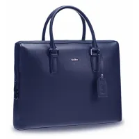 Zdjęcie Wyszukany prezent w postaci granatowej torby skórzanej - 40 x 30 x 10 cm