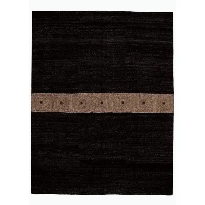 Zdjęcie Czarny geometryczny wełniany dywan do pokoju - Sartori Rugs