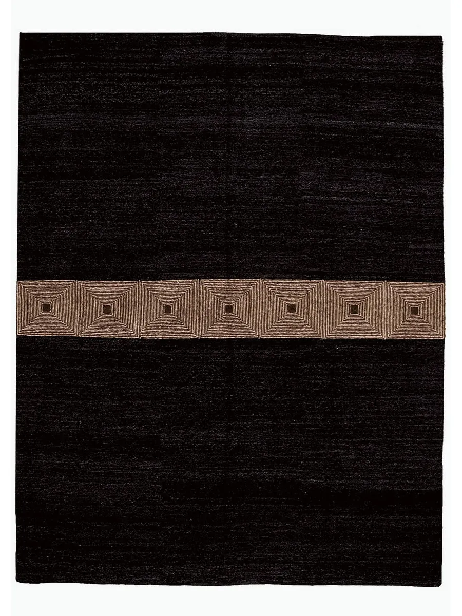 obrazek 1 Czarny geometryczny wełniany dywan do pokoju - Sartori Rugs