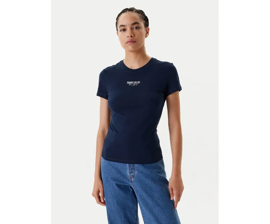 obrazek 1 Tommy Jeans T-Shirt Essential DW0DW20913 Granatowy Slim Fit